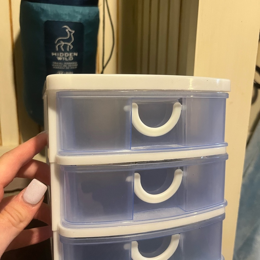 White and Blue Storage Organizer